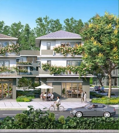 Phối cảnh biệt thự quảng trường Rừng Hồng