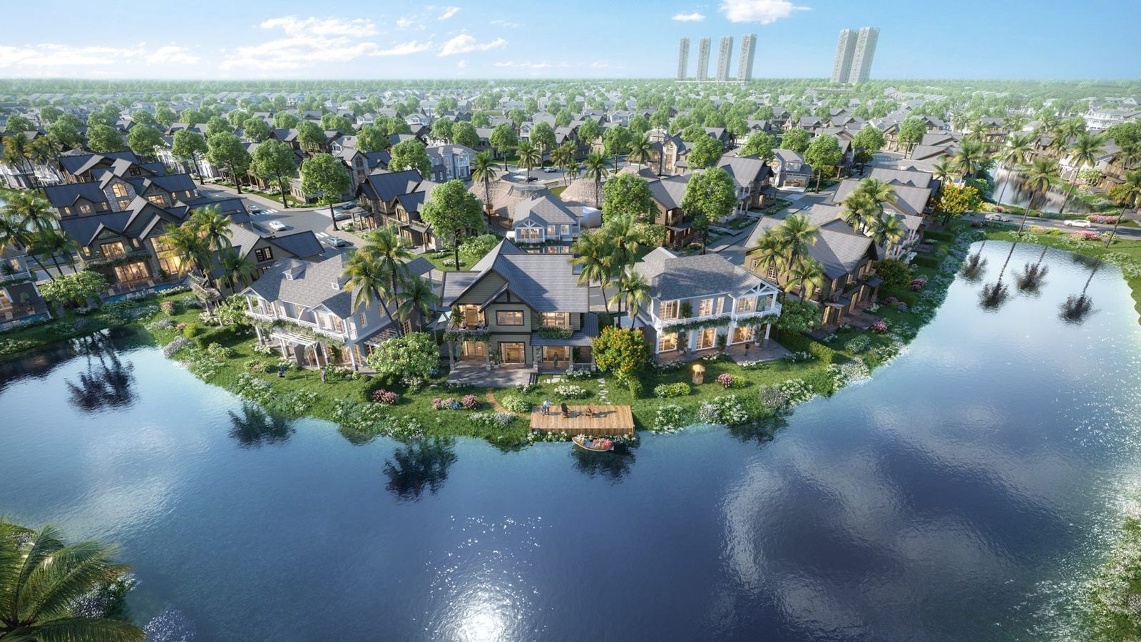 Biệt thự đảo với bến thuyền gỗ riêng