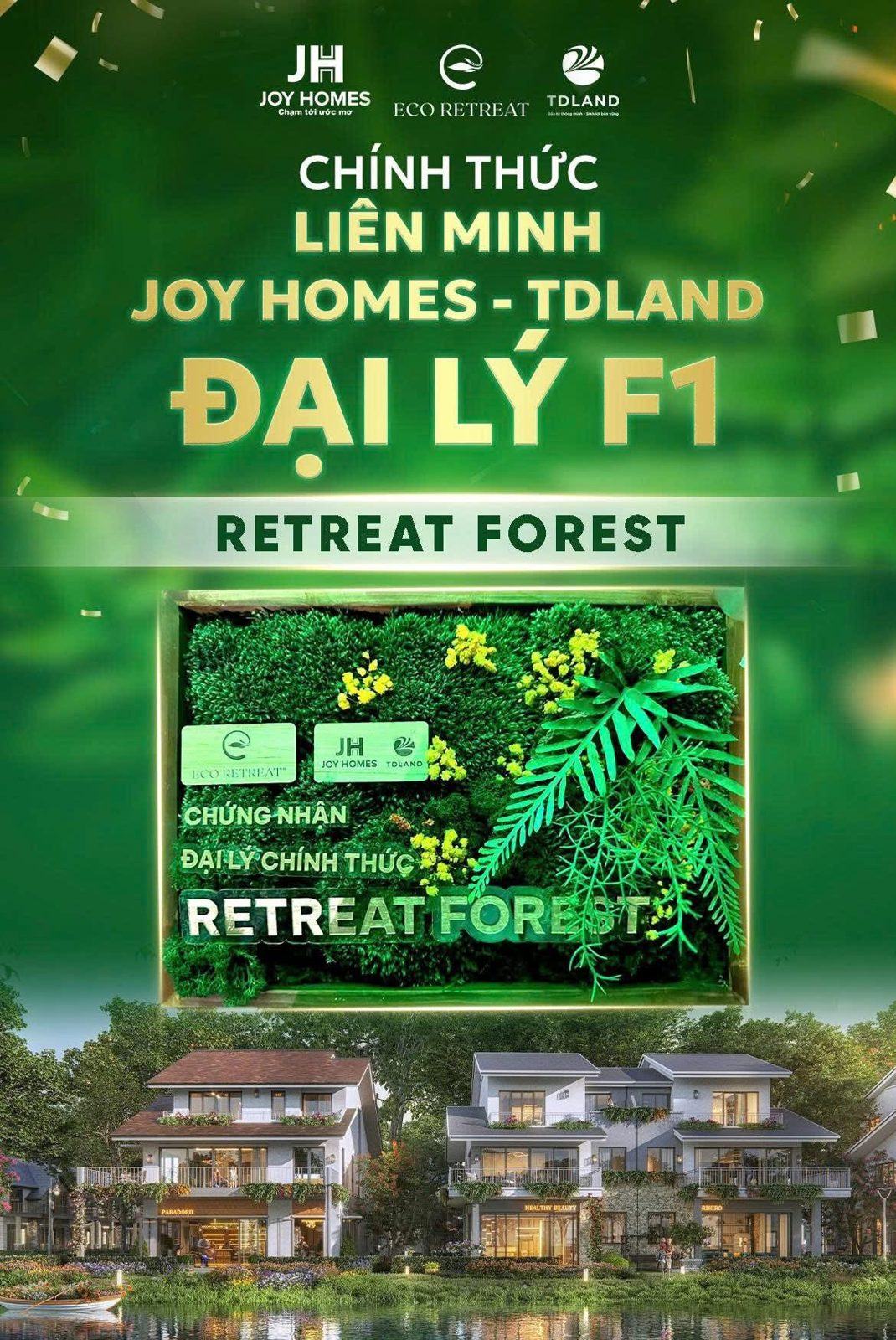 Chứng nhận liên minh Joy Homes – TDLAND đại lý F1 Retreat Forest