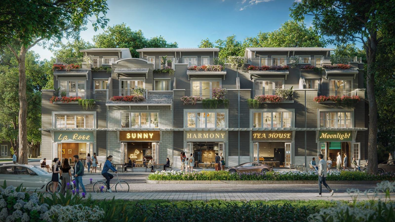 Dãy nhà phố Home Retreat, tầng trệt kinh doanh cà phê, cửa hàng
